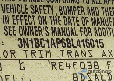 2011 Nissan Versa 1.8S from USA, damaged, VIN 3N1BC1AP6BL416015